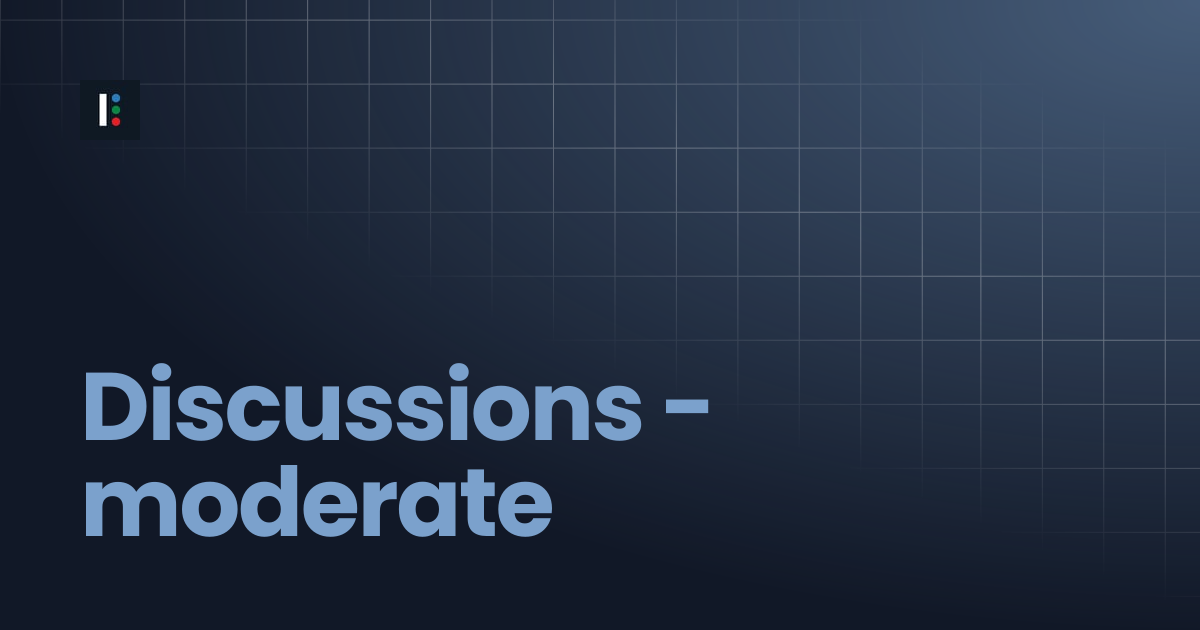 Discussions - moderate | Instructure Developer Documentation Portal
